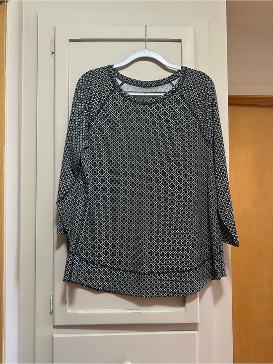 St. John's Bay Tops - Womens Black & White Geometric 3/4 Sleeve Top